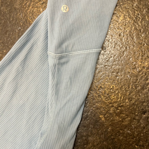 Lulu align ocean blue ribbed leggings - 10 - Picture 4 of 4